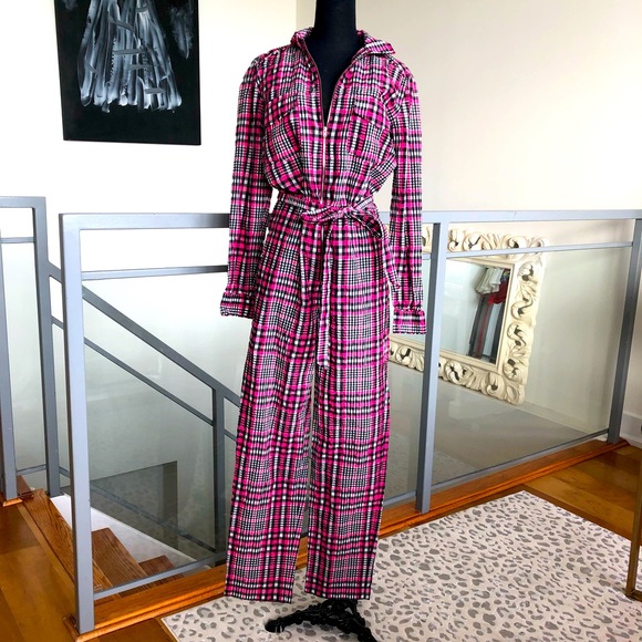 Pink plaid GANNI jumpsuit Size Small (DK 34) - Picture 6 of 12